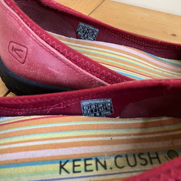 Keen Erin Ballerina Flats Slip-On Shoes Red Leather Women's US Size 7 - Picture 6 of 8
